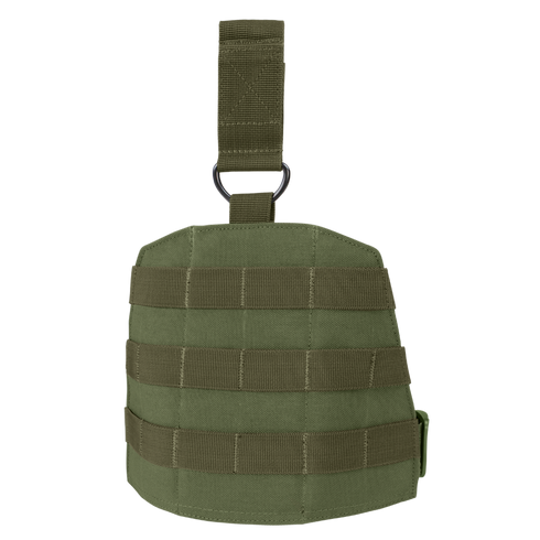 The Condor Drop Leg Panel, shown in green with horizontal MOLLE webbing and a top attachment strap, is displayed against a white background.