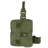 The Condor Gas Mask Leg Rig in Olive Drab features straps, buckle closure, and attachment points for secure carrying on a belt or vest.