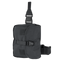 The Condor Gas Mask Leg Rig features adjustable straps, buckle closures, and hook-and-loop patches for secure attachment and storage—ideal for military or first responder use.