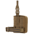 The Condor Gas Mask Leg Rig is a brown tactical bag with an adjustable strap, webbing, and buckle. Shown on a plain background, it features a rectangular shape and multiple attachment points for military or first responder use.
