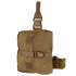 The Condor Gas Mask Leg Rig is a tan tactical pouch featuring a buckle closure, adjustable straps, and hook-and-loop patches on the front—perfect for military or first responder use.