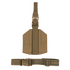 The Condor LCS Drop Leg Panel is a tan nylon rig with adjustable straps, a large side buckle, and central loop—designed for carrying gear or accessories.