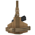 The Condor LCS RDS Leg Holster is a brown tactical thigh holster with an adjustable strap, shown in side view holding a black handgun, designed for law enforcement or military use, displayed against a white background.