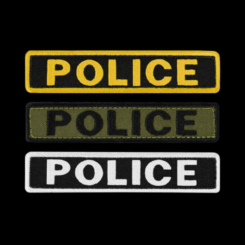 This set includes three Condor Police Patches with yellow, green, and white borders, each featuring bold POLICE lettering—an ideal accessory for law enforcement officers or first responders.