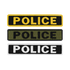 The Condor Police Patch is available in yellow, green, and white variations, each featuring the word "POLICE" in bold capital letters on a contrasting background.