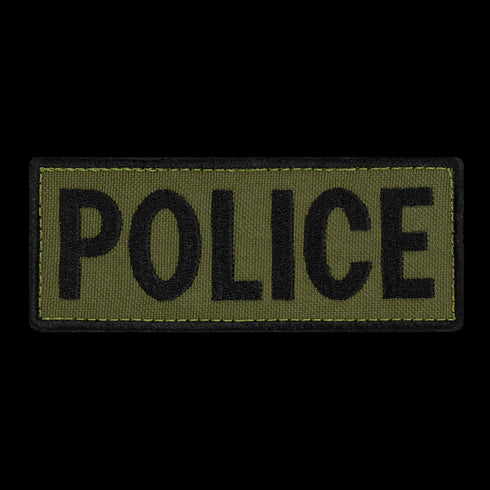 The Condor Police Patch is a rectangular green patch featuring bold black POLICE lettering, perfect for law enforcement or first responder uniforms.
