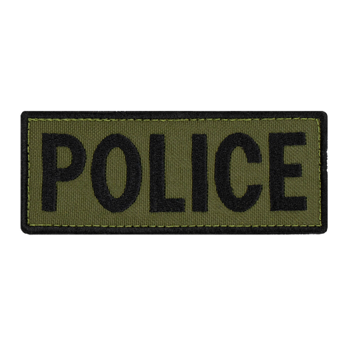 The Condor Police Patch is a rectangular green patch featuring bold black POLICE lettering, perfect for law enforcement or first responder uniforms.