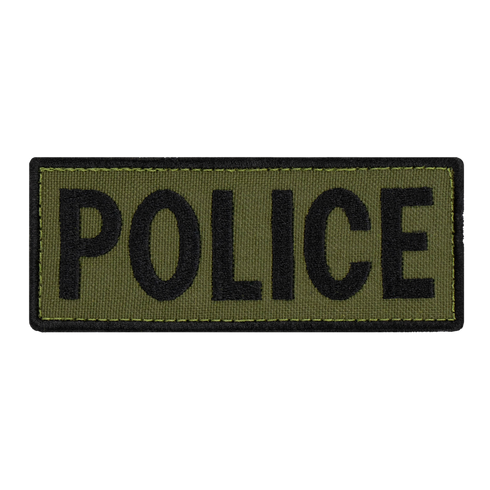 The Condor Police Patch is a rectangular green patch featuring bold black POLICE lettering, perfect for law enforcement or first responder uniforms.