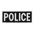 The Condor Police Patch is a rectangular black patch with bold white POLICE lettering, ideal for first responder gear or range wear.