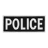 The Condor Police Patch is a rectangular black patch with bold white POLICE lettering, ideal for first responder gear or range wear.