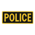 The Condor Police Patch features large yellow POLICE text on black with a yellow border—ideal for EDC gear or the shooting range.