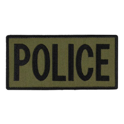 The Condor Police Patch features a rectangular olive design with bold black POLICE lettering—ideal for first responders or adding authority to your bushcraft or shooting range gear.