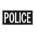 The Condor Police Patch is a rectangular black patch with bold white POLICE lettering—ideal for law enforcement uniforms or EDC gear.