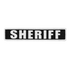 The Condor Sheriff Patch is a rectangular black patch with bold white “SHERIFF” lettering, ideal for tactical gear used by first responders and military personnel.