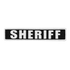 The Condor Sheriff Patch is a rectangular black patch with bold white “SHERIFF” lettering, ideal for tactical gear used by first responders and military personnel.