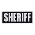 The Condor Sheriff Patch features a black background with bold white SHERIFF lettering, perfect for law enforcement and first responder uniforms.