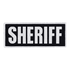The Condor Sheriff Patch features a black background with bold white SHERIFF lettering, perfect for law enforcement and first responder uniforms.