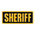 The Condor Sheriff Patch is a rectangular tactical patch featuring bold yellow SHERIFF lettering on black with a yellow border, perfect for law enforcement or military use.