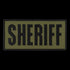 The Condor Sheriff Patch features a rectangular olive-green design with bold black SHERIFF lettering, ideal for law enforcement or tactical uniforms.