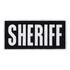 The Condor Sheriff Patch is a rectangular, black tactical patch with SHERIFF in bold white letters—ideal for law enforcement or first responder uniforms.