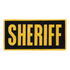 The Condor Sheriff Patch is a rectangular tactical patch with SHERIFF in large yellow letters on a black background, bordered in yellow.