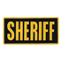 The Condor Sheriff Patch is a rectangular tactical patch with SHERIFF in large yellow letters on a black background, bordered in yellow.