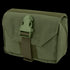 The Condor First Response Pouch in Olive Drab features a buckle closure and flap cover, crafted from durable fabric and shown against a white background.