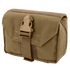 The Condor First Response Pouch in coyote brown features a flap with a plastic buckle and strap, is made of durable fabric, and offers MOLLE compatibility—perfect for attaching to gear and responding to emergencies.