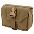The Condor First Response Pouch in coyote brown features a flap with a plastic buckle and strap, is made of durable fabric, and offers MOLLE compatibility—perfect for attaching to gear and responding to emergencies.