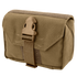 The Condor First Response Pouch in coyote brown features a flap with a plastic buckle and strap, is made of durable fabric, and offers MOLLE compatibility—perfect for attaching to gear and responding to emergencies.
