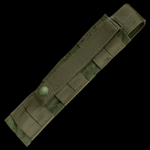 The Condor Baton Pouch is a green nylon sheath with a snap button closure and belt loop attachment.