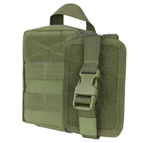 The Condor Rip-Away EMT Pouch Lite in MultiCam Black features MOLLE straps, a carrying handle, and a side-release buckle for secure closure—perfect for military or law enforcement use.
