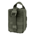 The Condor Rip-Away EMT Pouch Lite in olive green features a buckle closure, front MOLLE webbing, and a top handle—perfect for military use or as an EDC essential for bushcraft and outdoor adventures.