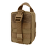 The Condor Rip-Away EMT Pouch Lite is a compact, tan pouch with a top handle, front buckle closure, and horizontal MOLLE webbing—ideal for EDC or law enforcement use at the shooting range.