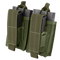 Two Condor Double M14 Kangaroo Mag Pouches in Olive Drab, each with securing flaps and pull tabs, hold black magazines.
