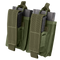 Two Condor Double M14 Kangaroo Mag Pouches in Olive Drab, each with securing flaps and pull tabs, hold black magazines.