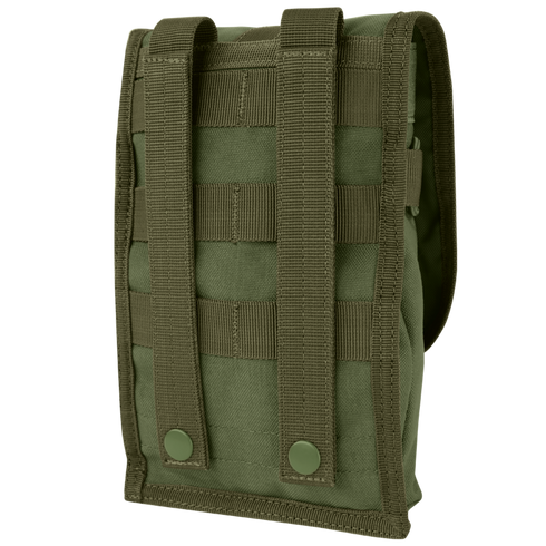 The Condor Small Utility Pouch is a green tactical pouch with MOLLE webbing and two snap-button straps for easy attachment to your gear.