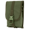 The Condor Small Utility Pouch in Olive Drab features a durable fabric build, front flap with plastic buckle and strap, and is shown against a white background.