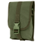 The Condor Small Utility Pouch in Olive Drab features a durable fabric build, front flap with plastic buckle and strap, and is shown against a white background.