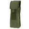 The Condor Water Bottle Pouch in Olive Drab features a Velcro-secured flap closure, ideal for carrying small equipment or accessories.