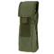 The Condor Water Bottle Pouch in Olive Drab features a Velcro-secured flap closure, ideal for carrying small equipment or accessories.