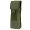 The Condor Water Bottle Pouch in Olive Drab features a Velcro-secured flap closure, ideal for carrying small equipment or accessories.