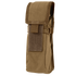 The Condor Water Bottle Pouch in Coyote Brown features durable fabric, a flap closure with Velcro strap, and MOLLE compatibility—perfect for carrying small gear or a water bottle on your pack.