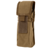 The Condor Water Bottle Pouch in Coyote Brown features durable fabric, a flap closure with Velcro strap, and MOLLE compatibility—perfect for carrying small gear or a water bottle on your pack.