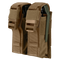 The Condor Double Flashbang Pouch features tan MOLLE webbing, brown buckles, and holds two flashbangs—ideal for bushcraft or law enforcement use.