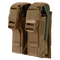 The Condor Double Flashbang Pouch features tan MOLLE webbing, brown buckles, and holds two flashbangs—ideal for bushcraft or law enforcement use.