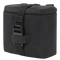 The Condor Binocular Pouch in black is a rectangular padded pouch with a top flap, strap, and plastic buckle. MOLLE compatible for easy attachment—perfect for carrying binoculars or accessories.