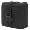 The Condor Binocular Pouch in black is a rectangular padded pouch with a top flap, strap, and plastic buckle. MOLLE compatible for easy attachment—perfect for carrying binoculars or accessories.