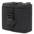 The Condor Binocular Pouch in black is a rectangular padded pouch with a top flap, strap, and plastic buckle. MOLLE compatible for easy attachment—perfect for carrying binoculars or accessories.