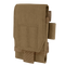 The Condor Tech Sheath Plus is a brown tactical pouch with a flap cover, stitched front pocket, and side loop, crafted from durable fabric—perfect for first responders or the shooting range.